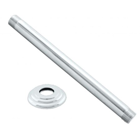 Westbrass 1/2" IPS x 6" Ceiling Mounted Shower Arm W/ Flange in Powder coated White D3606A-50